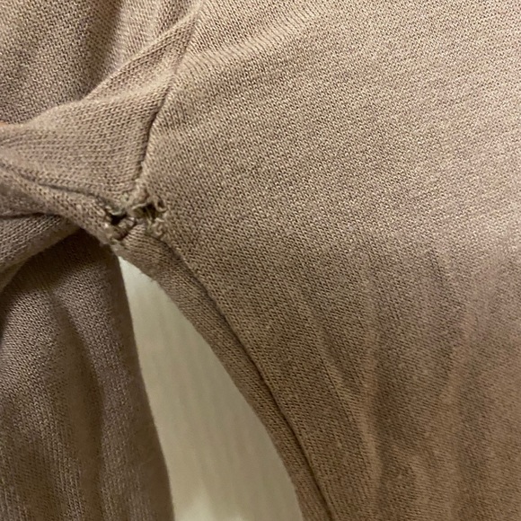 Taupe long sleeve lace up fashion nova shirt - size small - Picture 4 of 4